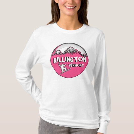 Killingtonヴァーモントのピンクレディーのスノーボードのフード付きスウェットシャツ Tシャツ (正面)