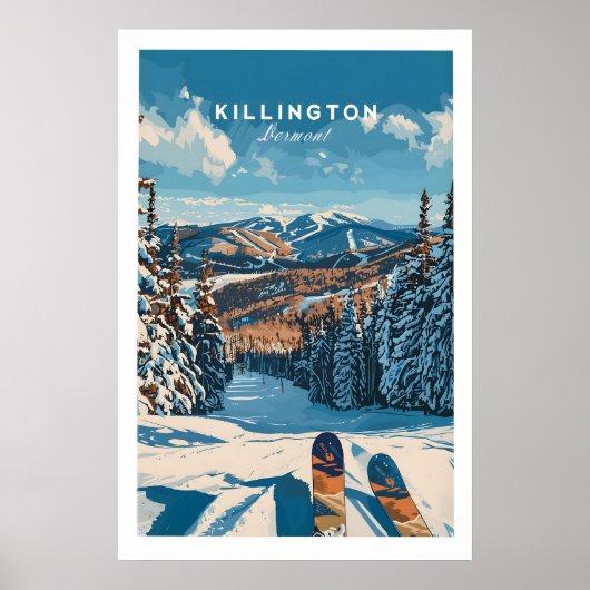 Killington Ski Poster - Vermont 1 ポスター (正面)