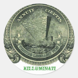 Killuminati逆さピラミッドのステッカー ラウンドシール
