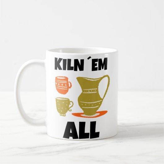 Kiln Em All 面白い陶芸 コーヒーマグカップ (左)