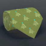 Kilowatt Christmas Tree Moss Green Two-sided ネクタイ<br><div class="desc">Moss green with sage green and turquoise colorway.  Inspired by the retro advertising icon from the forties,  this Christmas tree design is a fun holiday design for a necktie. These designs come in several colorways.</div>