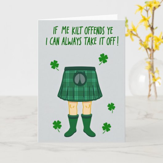 Kilt Offends Ye Take It Off Card カード (黄色い花)