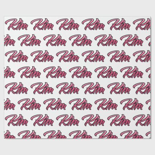 Kim faded pink personalisiertes Geschenkpapier ラッピングペーパー (フラット)