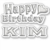 Kim Happy Birthday silver Aufkleber Sticker シール (正面)