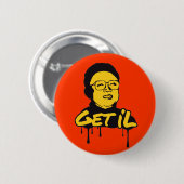 Kim Jong Il - Get's Il 缶バッジ (正面&裏面)