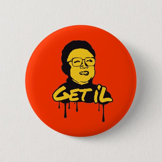 Kim Jong Il - Get's Il 缶バッジ (正面)