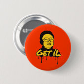 Kim Jong Il - Get's Il 缶バッジ (正面&裏面)
