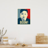 Kim Jong Un - Boom - Propaganda Poster - ポスター (キッチン)