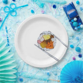 Kimbap Slice with Chopsticks – Korean Food Art ペーパープレート (パーティー)