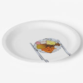 Kimbap Slice with Chopsticks – Korean Food Art ペーパープレート (アングル)