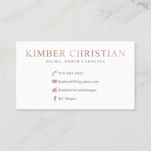 Kimberのクリスチャン 名刺 (裏面)