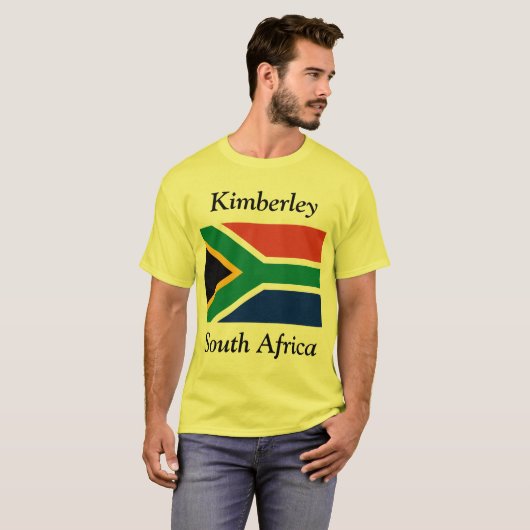 Kimberley、南アフリカの旗が付いている南アフリカ共和国 Tシャツ (正面フル)