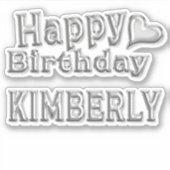 Kimberly Happy Birthday silver Aufkleber Sticker シール (正面)
