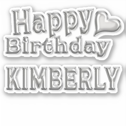 Kimberly Happy Birthday silver Aufkleber Sticker シール (正面)