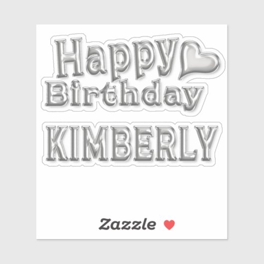 Kimberly Happy Birthday silver Aufkleber Sticker シール (シート)