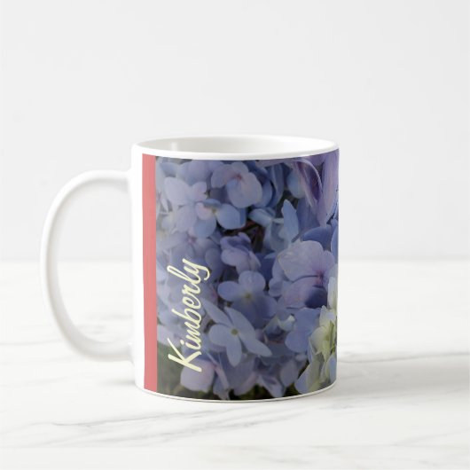 Kimberly Hydrangeas Mug #2カスタマイズ可能な名前 コーヒーマグカップ (左)