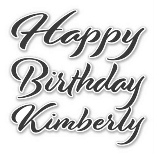 Kimberly Name Vorname black Sticker Geburtstag シール (正面)