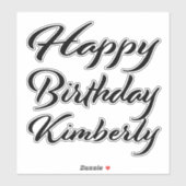 Kimberly Name Vorname black Sticker Geburtstag シール (シート)