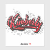 Kimberly red Heart Graffiti Aufkleber Sticker シール (シート)