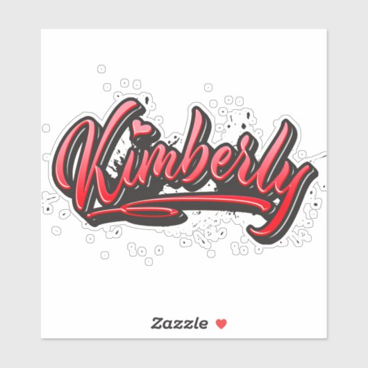 Kimberly red Heart Graffiti Aufkleber Sticker シール (シート)