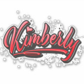 Kimberly red Heart Graffiti Aufkleber Sticker シール (正面)