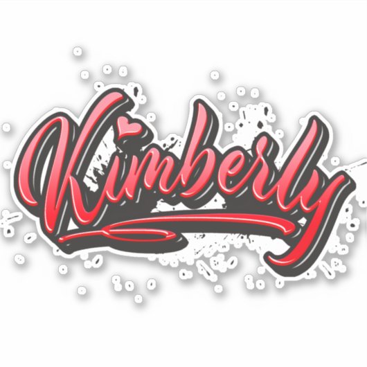 Kimberly red Heart Graffiti Aufkleber Sticker シール (正面)