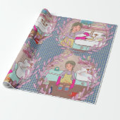 Kimchi Making Pattern – Illustrated Korean Food Wr ラッピングペーパー (アンロールド)