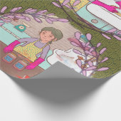 Kimchi Making Pattern – Illustrated Korean Food Wr ラッピングペーパー (角)