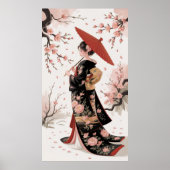 Kimono and Cherry Blossoms ポスター (正面)