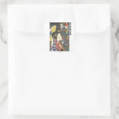 "Kimono Dance & Japanese Text – Edo Art Design" スクエアシール (バッグ)