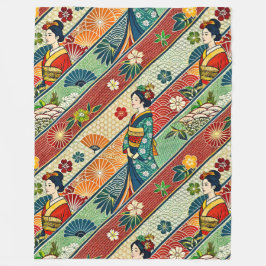 kimono japonais フリースブランケット