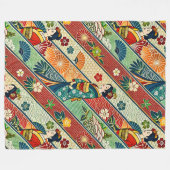 kimono japonais フリースブランケット (正面(横))