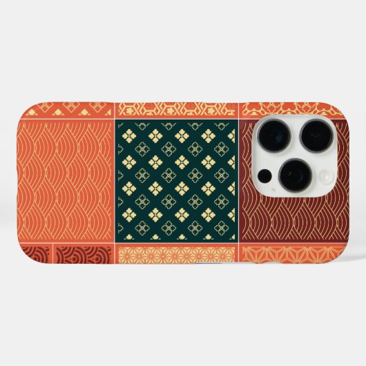 Kimono Mix Pattern Red Case-Mate iPhoneケース (裏面 (横))
