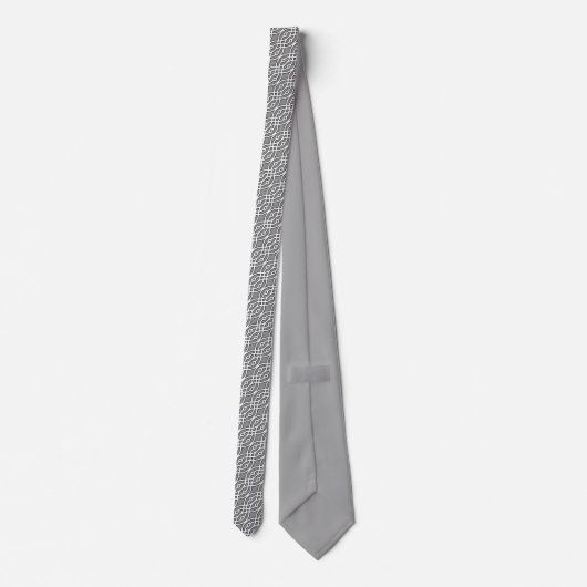 Kimono print, grey, white and black ネクタイ (裏面)