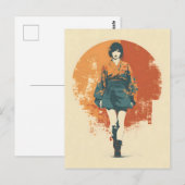 Kimono woman vintage ポストカード (正面/裏面)