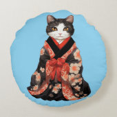 Kimonto Cat (BLUE) ラウンドクッション (裏面)