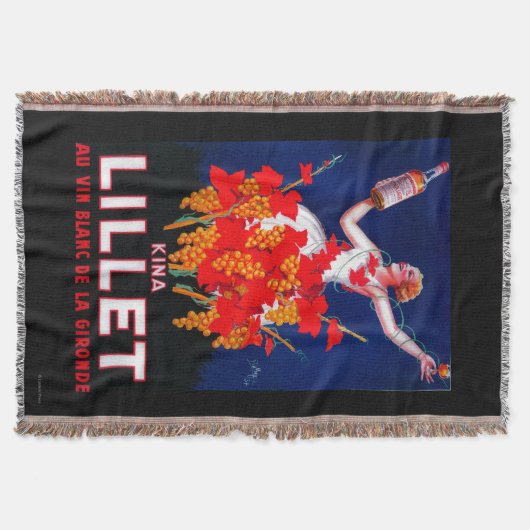 KinaのLilletのヴィンテージPosterEurope スローブランケット (正面)