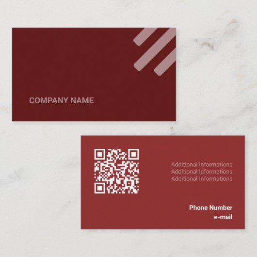 Kind Bordeaux Tone Flat Shapes Qrコード 名刺 (正面/裏面)