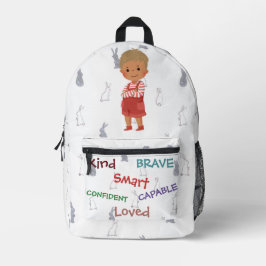 Kind Capable Smart Loved - Personalized Kid Backpa プリントバックパック