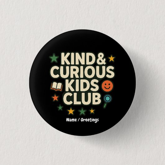 Kind & Curious Kids Club Positive Growth Mindset  缶バッジ (正面)