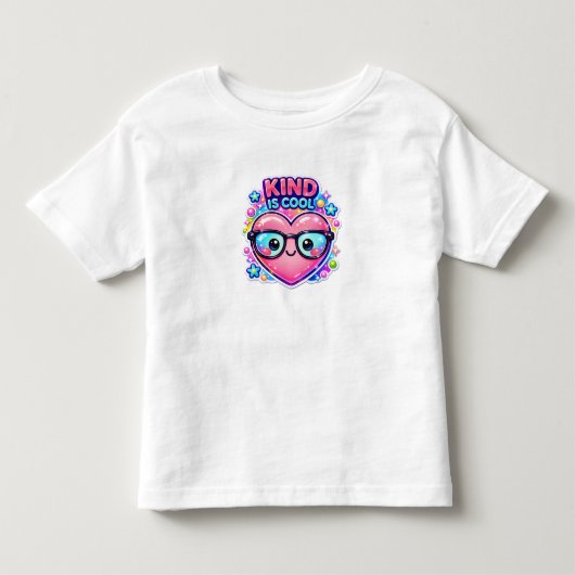 Kind Is Cool – かわいい女の子用Tシャツ トドラーTシャツ (正面)