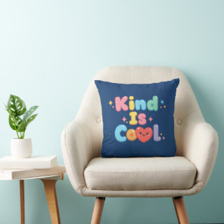 Kind is Cool パステルレトロ風バルブタイポグラフィー・スロー クッション