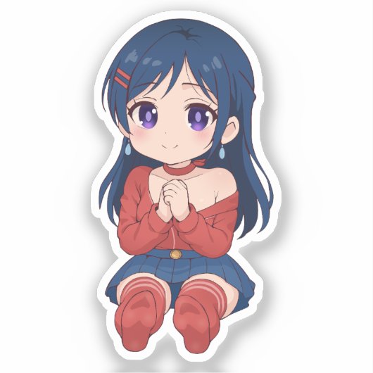 Kind Mita Chibi Cute Anime シール (正面)