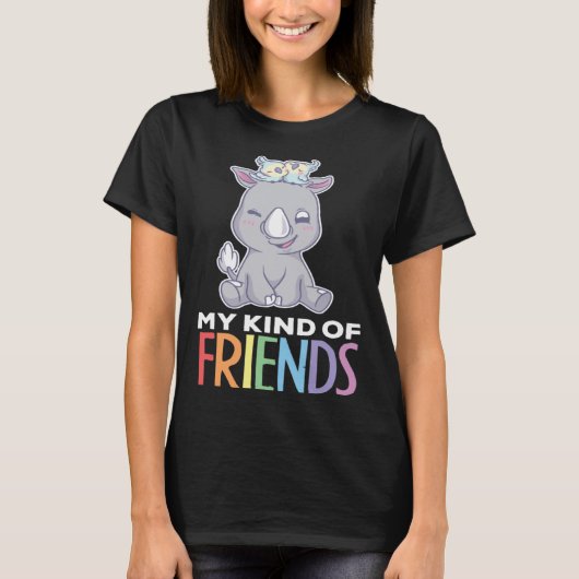Kind Of Friends Parrot Bird Save Rhino Animal Kids Tシャツ (正面)