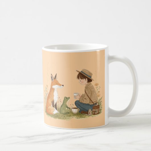 Kind_Ones Morning Mug – Fox & Frog Whimsical Art コーヒーマグカップ (右)