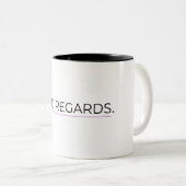 Kind Regards Typographic Minimalist Coffee ツートーンマグカップ (正面右)
