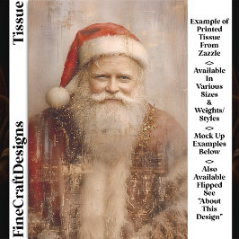 Kind Vintage Santa Claus Portrait DZ1LF Decoupage 薄葉紙