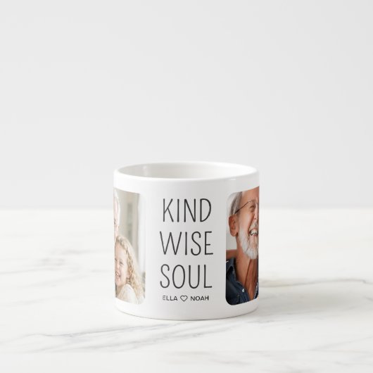 Kind Wise Soul Black Script 2 Photo Coffee エスプレッソカップ (正面)