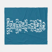 Kind words フリースブランケット (正面(横))