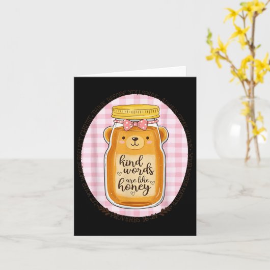 Kind Words Are Like Honey Bible Verse Scripture Ch カード (黄色い花)